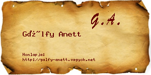 Gálfy Anett névjegykártya