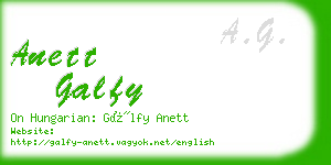 anett galfy business card